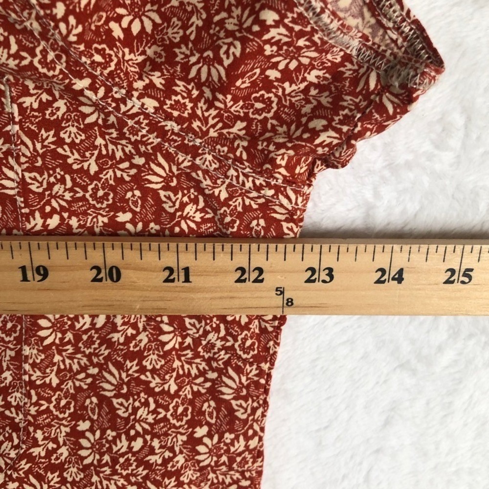 DOVETAIL Workwear Tori Short Sleeve Floral Shirt Women's XL Rust Orange FS3188 - Picture 9 of 9
